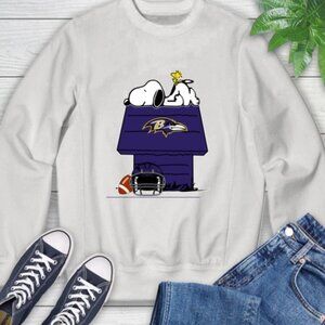 Baltimore Ravens Snoopy Woodstock Peanuts NFL Football Christmas Sweatshirt 159
